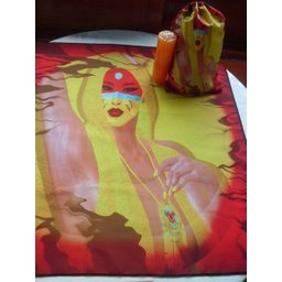 TOALHA ESOTERICA MULHER XAMÃ PINTURA RUPESTRE CAÇA E CURA - 4