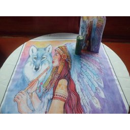 TOALHA ESOTÉRICA TAROT LOBO ANIMAL PODER MULHER XAMANICA - 2