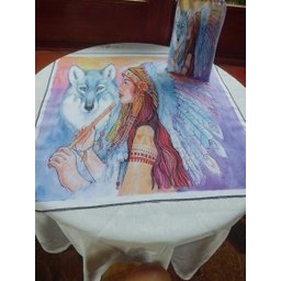 TOALHA ESOTÉRICA TAROT LOBO ANIMAL PODER MULHER XAMANICA - 3