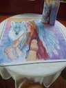Ver imagem 5 de Toalha Esotérica Tarot Lobo Animal Poder Mulher Xamanica