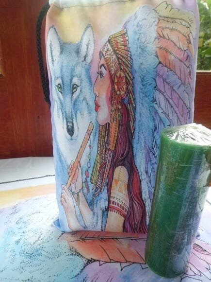 TOALHA ESOTÉRICA TAROT LOBO ANIMAL PODER MULHER XAMANICA - 4