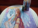 Ver imagem 2 de Toalha Esotérica Tarot Lobo Animal Poder Mulher Xamanica