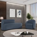 Ver imagem 2 de Sofá 4 Lugares Orgânico 220cm Morgan e Poltrona Lua Suede Azul M D03 - D’Rossi