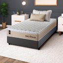 Ver imagem 1 de Cama Box Solteiro Alford com Colchão Molas Ensacadas 88x188x66 Cinza