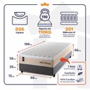 Ver imagem 4 de Cama Box Solteiro Alford com Colchão Molas Ensacadas 88x188x66 Cinza