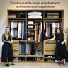 Guarda-Roupa Personal Organizer Casal 2,50M MDF 8 Gavetas 1 Espelho Cool Home - 5