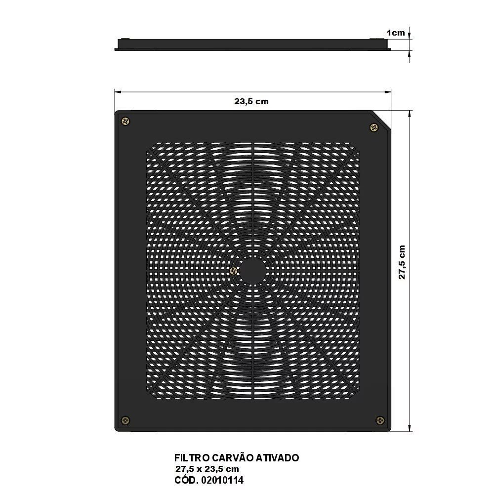 Kit Filtro de Carvão Ativado para Coifas Nardelli Modelo Vidro Curvo - 02 Peças - 2