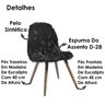 Cadeira Decorativa Rolg Pelo Sintetico Preto Pes Madeira Sone - 4