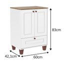 Ver imagem 3 de Gabinete para Banheiro 60cm Córdoba Yescasa Branco/Carvalho