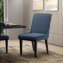 Ver imagem 2 de Cadeira Sala de Jantar Base Madeira Preto Kit 10 Sofia Suede Azul Marinho D03 - D'Rossi