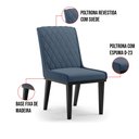 Ver imagem 3 de Cadeira Sala de Jantar Base Madeira Preto Kit 10 Sofia Suede Azul Marinho D03 - D'Rossi