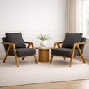Ver imagem 1 de Conjunto 2 Poltronas Decorativa Mona Luxo Sala de Estar e Decoração:cinza Escuro