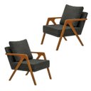 Ver imagem 3 de Conjunto 2 Poltronas Decorativa Mona Luxo Sala de Estar e Decoração:cinza Escuro