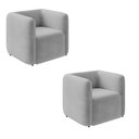 Ver imagem 1 de Poltrona Sala de Estar Decorativa Kit 2 Laguna Veludo Cinza K01 - D'Rossi