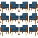 Ver imagem 1 de Kit 12 Poltronas Decorativas para Escritório Lis Corino e Suede Cores Pé Palito