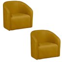 Ver imagem 1 de Kit 2 Poltrona Decorativa Recepção Sala de Estar Lara Veludo Cor:mostarda