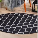 Ver imagem 2 de Tapete Redondo 1.00m X1.00m Cami Casa Jacquard Antiderrapante:mimi Caramelo Preto