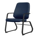 Ver imagem 1 de Cadeira Maxxer Diretor Assento Courino Azul Base Fixa Preta - 54854