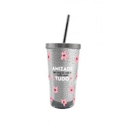 Copo Canudo Eco 450Ml Amizade Que Surge - 10023458 - 1