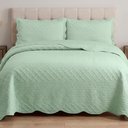 Ver imagem 2 de Kit Cobre Leito Mosaico King Percal 300 Fios Colcha Matelassê Alto Relevo 3 Peças Verde