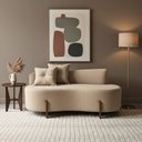 Ver imagem 1 de Kit 02 Sofá Orgânico 2 Lugares c/2 Almofadas Curvo Sala Recepção Boucle Bege - Montanaris Decor