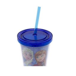 Copo Térmico Com Canudo Ana E Elsa Frozen - 500Ml -10023237 - 3