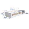 Cama Solteiro Infantil com Grade de Proteção 84 X 195 Cm Branco Sova Shop - 5