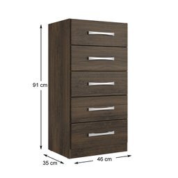 Cômoda 5 Gavetas CO0523 Cacau Savana Rodial Móveis - 5 Cômoda 5 Gavetas CO0523 Cacau Savana Rodial Móveis - 5