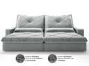 Ver imagem 2 de Sofá Retrátil e Reclinável 2,80m Vogue Veludo Cristal - Netsofas - Cinza