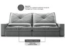 Ver imagem 7 de Sofá Retrátil e Reclinável 2,80m Vogue Veludo Cristal - Netsofas - Cinza