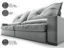Ver imagem 3 de Sofá Retrátil e Reclinável 2,80m Vogue Veludo Cristal - Netsofas - Cinza