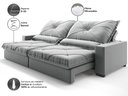 Ver imagem 6 de Sofá Retrátil e Reclinável 2,80m Vogue Veludo Cristal - Netsofas - Cinza