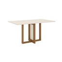 Ver imagem 1 de Mesa de Jantar 6 Lugares Henn Natalí SC70-127 Tampo de Vidro Nature/Off White SE