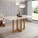 Ver imagem 3 de Mesa de Jantar 6 Lugares Henn Natalí SC70-127 Tampo de Vidro Nature/Off White SE