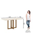 Ver imagem 2 de Mesa de Jantar 6 Lugares Henn Natalí SC70-127 Tampo de Vidro Nature/Off White SE