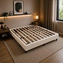 Ver mais imagens de Base Box King Size 190x202 Desmontável Tecido Premium 100% Madeira - Bege - Nova Cama
