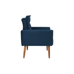 Poltrona Decorativa para Sala de Estar Quarto e Escritorio Dakota Veludo Matrix - Azul - 3