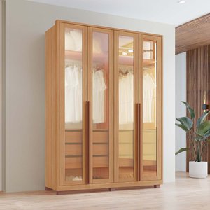 Guarda-roupas Reflecta 100% Mdf Tuboarte 4 Portas 6 Gavetas C/ Kit de Espelhos e Pés