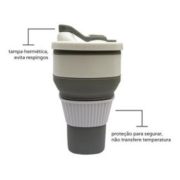 Copo Retrátil de Silicone Dobrável Térmico 300ml Portátil - 2