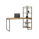Ver imagem 5 de Mesa com Estante Alta 150x64x147cm com 4 Prateleiras Carvalho/est.preta