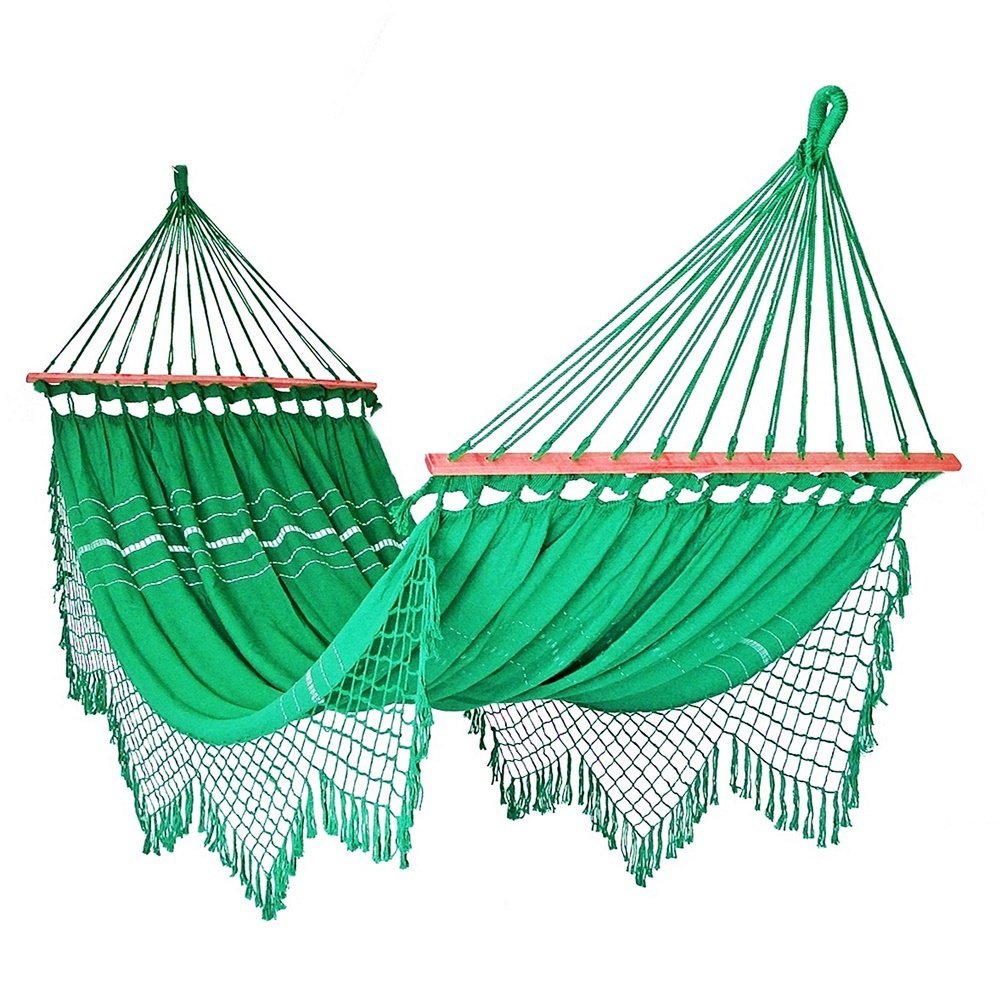 Rede Grande de Dormir Americana com Madeira Várias Cores:Verde Bandeira - 1
