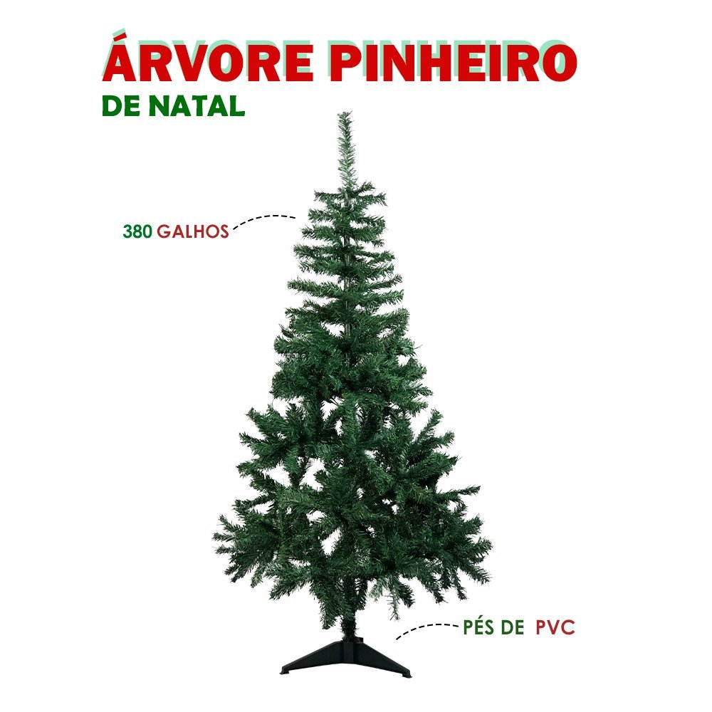 Árvore de Natal Luxo 1,50 Altura Base Pvc 380 Galhos - 6