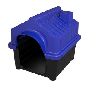 Casinha para cães Mec Pet chaminé N 1° - azul