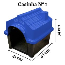 Casinha para cães Mec Pet chaminé N 1° - azul - 2