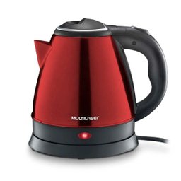 Chaleira Elétrica Inox 1,8L Multilaser 127V 1200W Vermelha- BE017 - 2