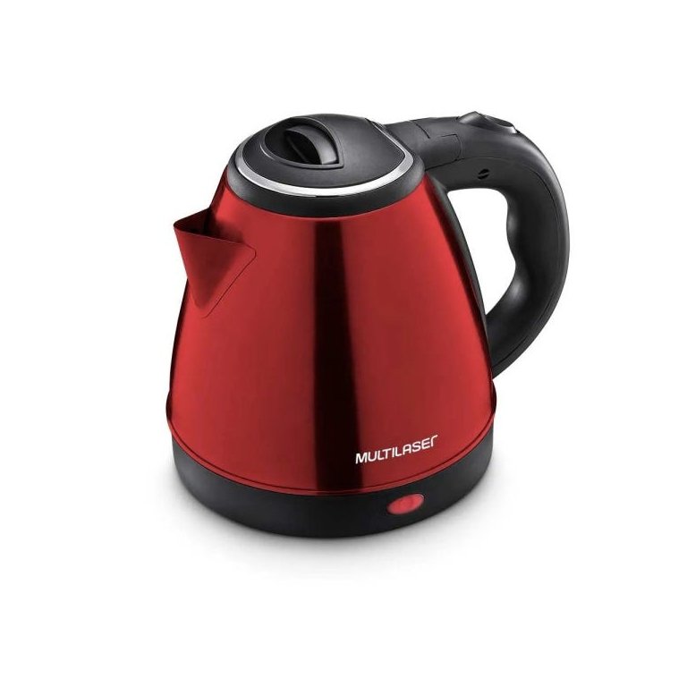 Chaleira Elétrica Inox 1,8L Multilaser 127V 1200W Vermelha- BE017