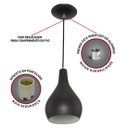 Ver imagem 3 de Pendente Nepal Drop Premium Gourmet em Aluminio Preto/Branco