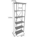 Ver imagem 5 de Rack de Tv Industrial 1,50m e Estante Torre Slim Tabaco e Branco