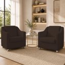 Ver imagem 1 de Kit 2 Poltrona Decorativa para Sala de Espera Mila Recepção Escritório Consultório Corino