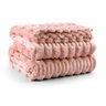 Cobertor Coberta Queen 2,40x2,20 Manta Ultrasoft Alto Relevo Extra Macia Blush Rosa - 100% Polié - 1
